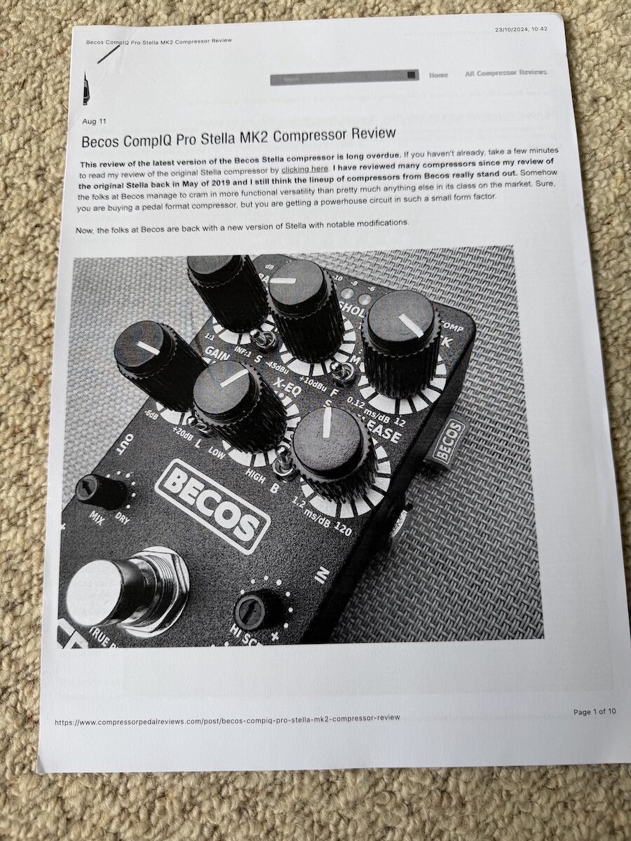 Becos Compiq Stella Pro - Pending - *SOLD* - Effects For Sale