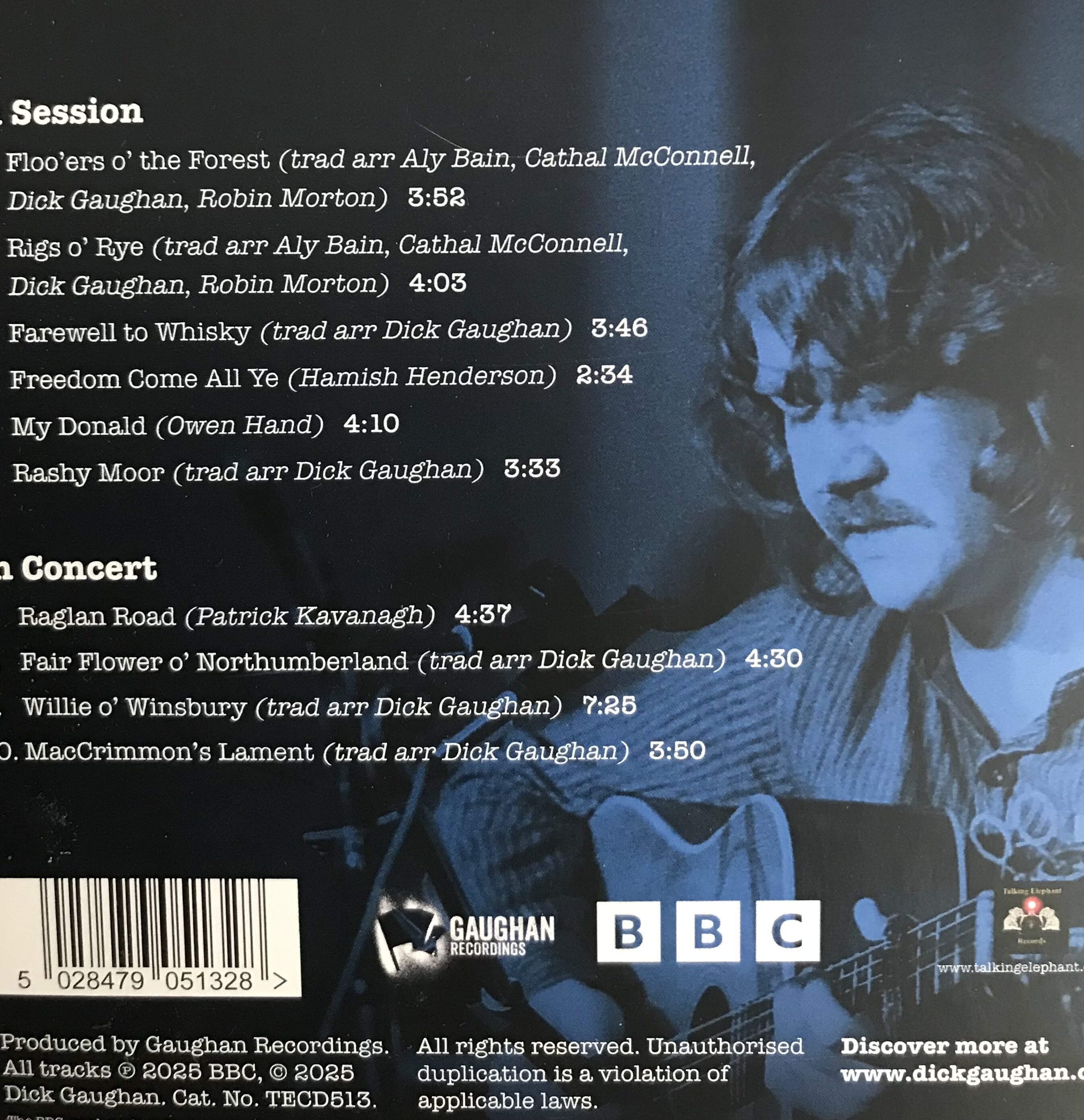 Dick Gaughan at the BBC £10 posted - Accessories & Other Musically